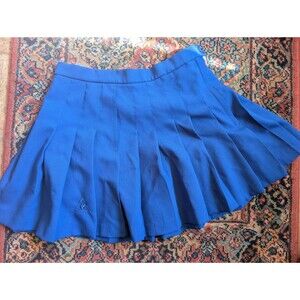 Vintage 80s Blue Tennis Skirt: Blue Skater Skirt Size L